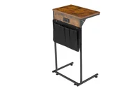 Mesa de arrime con cargador café 40 x 70 x 30 cm