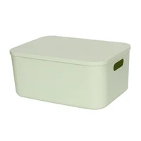 Caja organizadora polipropileno con tapa verde 35.5 x 15.5 x 25 cm