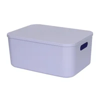 Caja organizadora polipropileno con tapa lila 35.5 x 15.5 x 25 cm