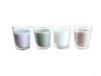 Set 6 velas con vidrio surtidas 6.2 cm