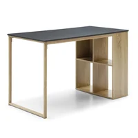 Escritorio con estantes Pavel de madera café y gris