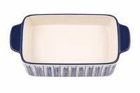 Asadera de cerámica Terra M azul y blanco