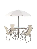 Juego de comedor exterior Cairo de acero 6 pzs.