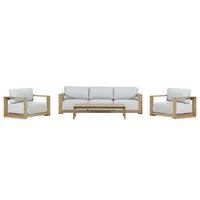 Juego de living exterior Ataman  natural y blanco 5 personas