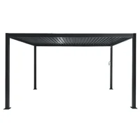 Pérgola de metal Slats 300 x 400 cm negro