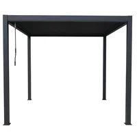 Pérgola de metal Slats 300 x 300 cm negro
