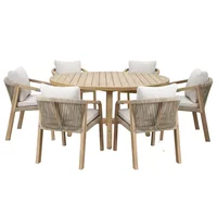 Juego de comedor exterior Lucca de madera 6 pzs.