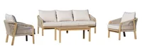 Juego de living exterior Ropes Dhaka de madera 4 pzs.