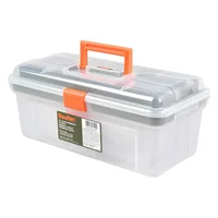 Set de 2 cajas de herramientas plástica transparentes