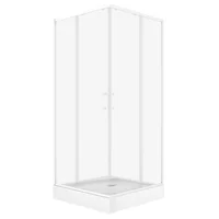 Cabina de ducha esquinera rectangular 80 x 80 x 200 cm blanca