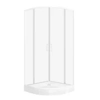Cabina de ducha esquinera curva 80 x 80 x 200 cm blanca