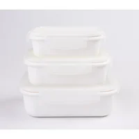 Set de 3 contenedores de vidrio con tapa