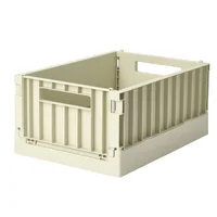 Caja plástica plegable con tapa beige 29.5 x 21.2 x 11.8 cm