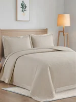 Acolchado Clásico liso 2 plazas beige