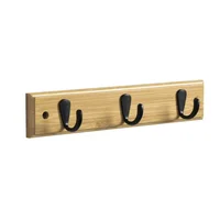 Perchero de pared con 3 ganchos natural y negro