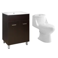 Combo Mueble de baño a piso Abrantes con bacha + Inodoro completo one piece Vinciny