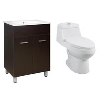 Combo Mueble de baño a piso Abrantes con bacha + Inodoro one piece Vinciny dual