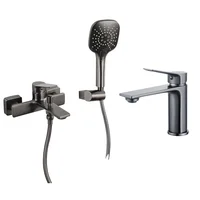 Combo Tabor monocomando Grifería de ducha bañera + Grifería de lavatorio bajo