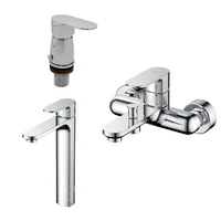 Combo Soul monocomando Grifería de ducha externa c/ transferencia + Grifería de lavatorio alto + Grifería de bidet c/ transferencia