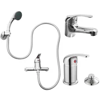 Combo Perugia monocomando Grifería lavatorio + Grifería bidet  + Grifería ducha s/ transferencia