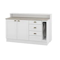 Combo Americana Blanca Isla  + Bajo mesada 2 puertas 3 cajones + Nicho bajo mesada