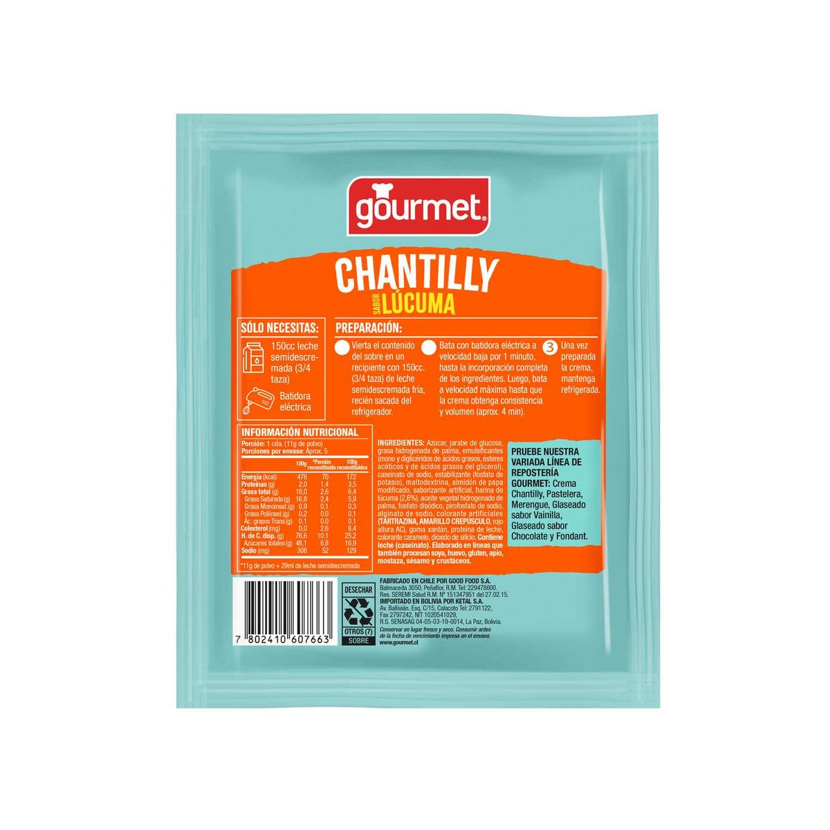 GOURMET - Crema Chantilly Sabor Lúcuma