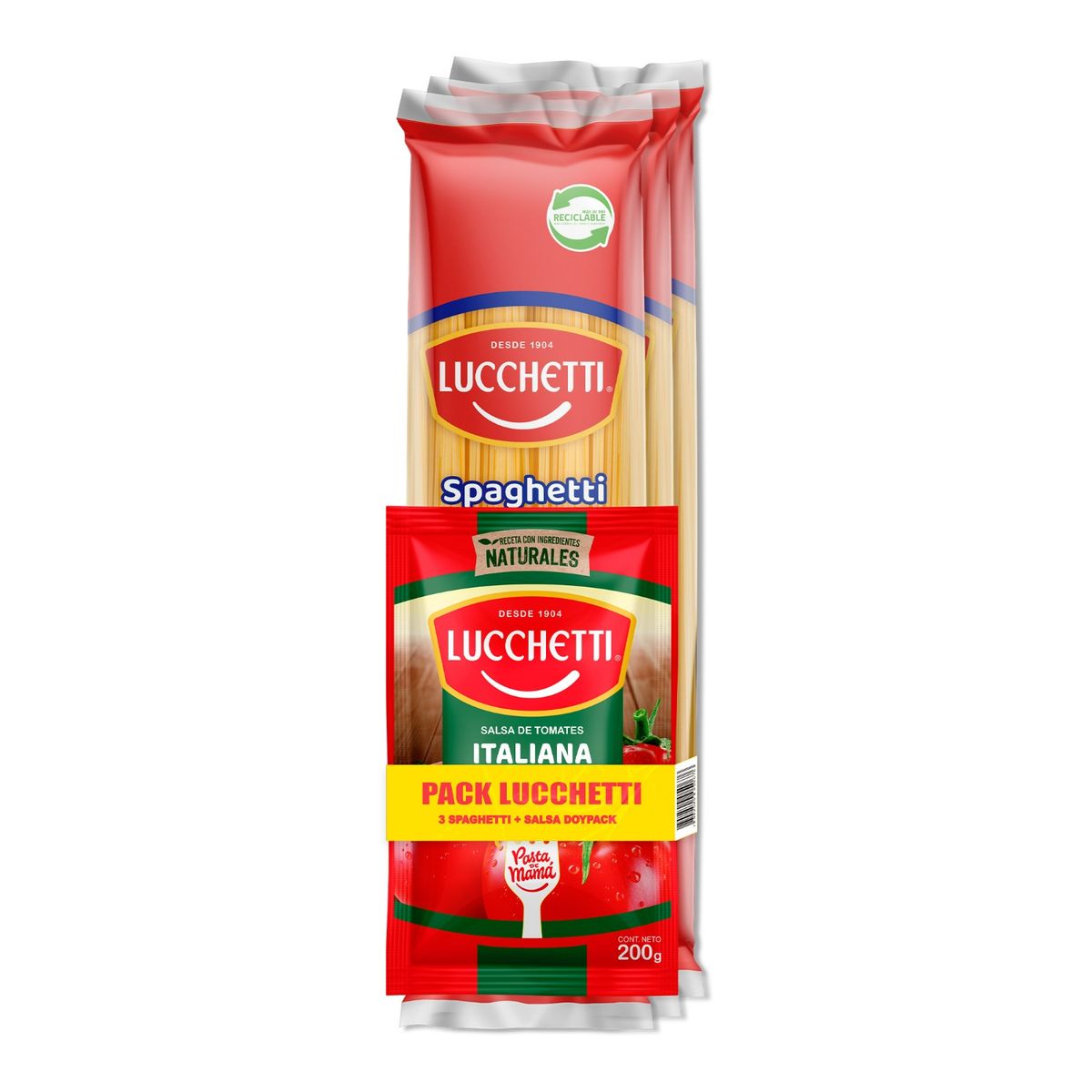 LUCCHETTI - PACK 3 SPAGHETTI 5 400GSALSA TOMATE L