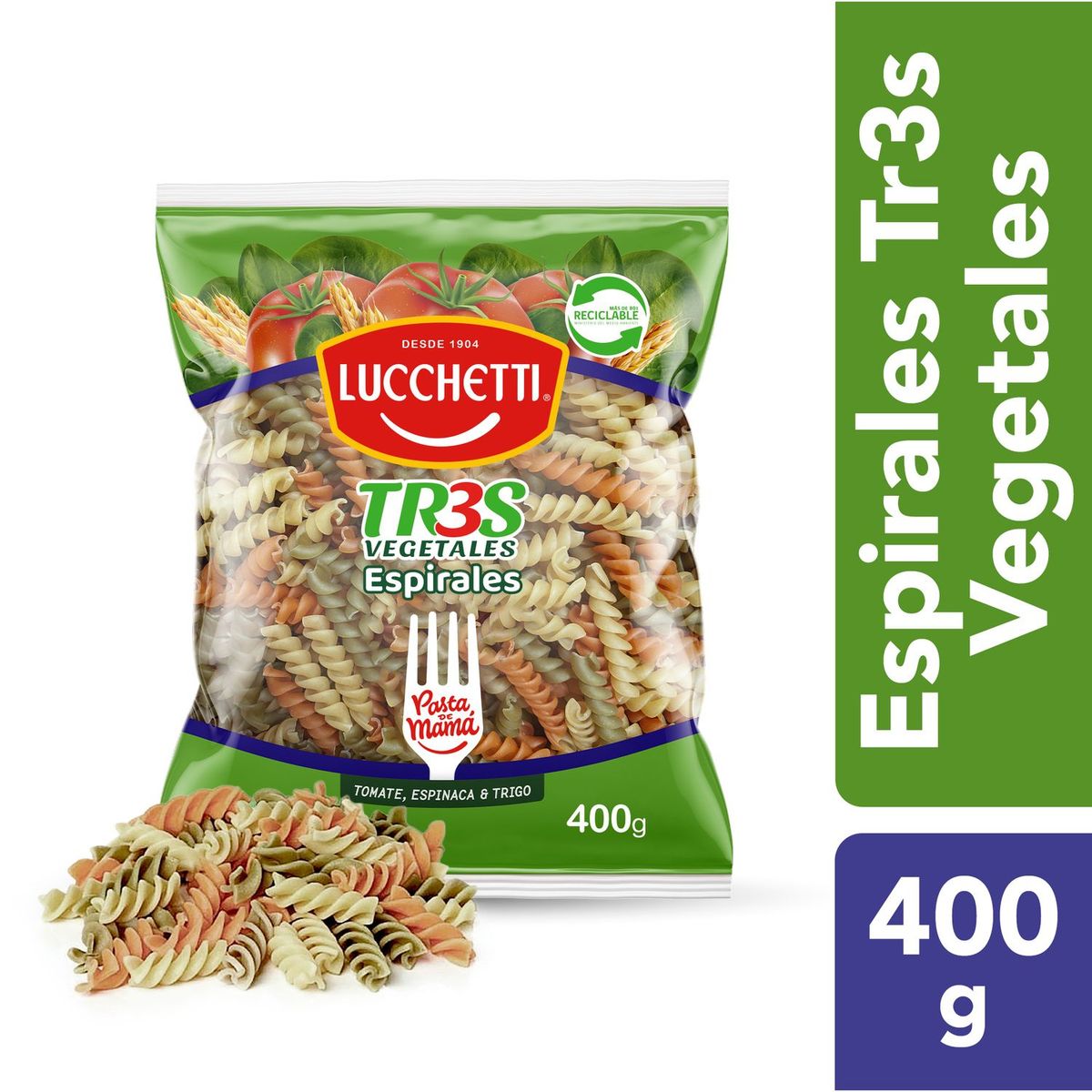 LUCCHETTI - FIDEO PASTA TRES ESPIRALES 400 GRS. L