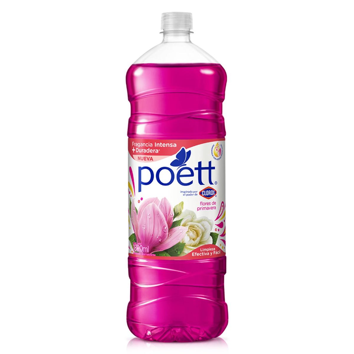 POETT - Limpiador Desinfectante de Pisos Poett Flores de Primavera Botella 1.8 Lts