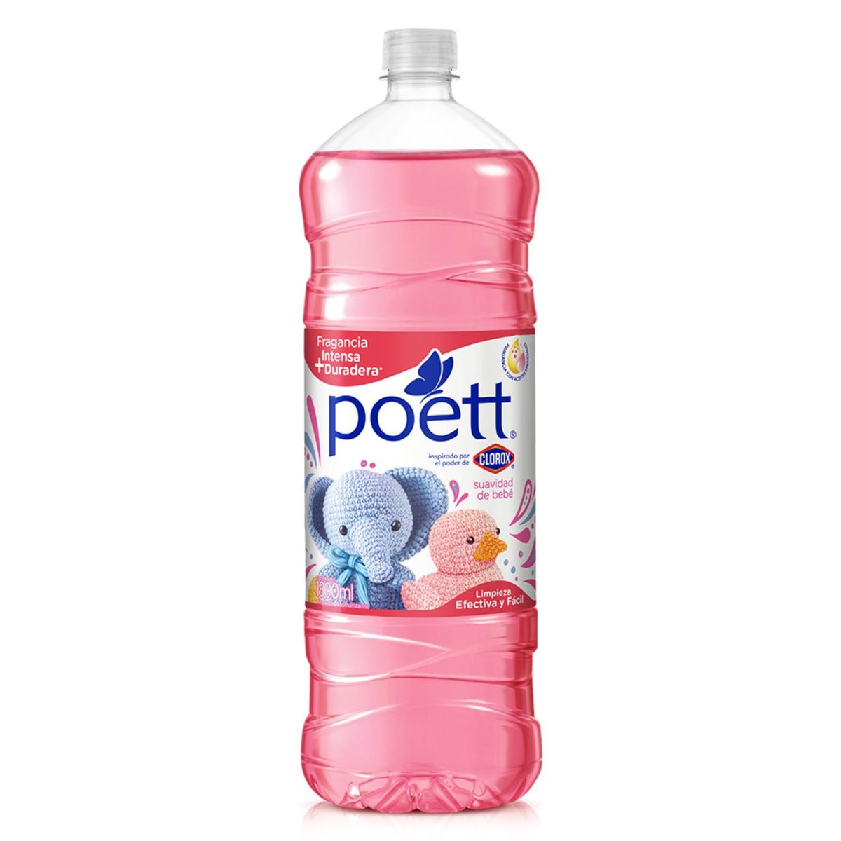 POETT - Limpiador Desinfectante de Pisos Poett Suavidad de Bebé Botella 1.8 Lts