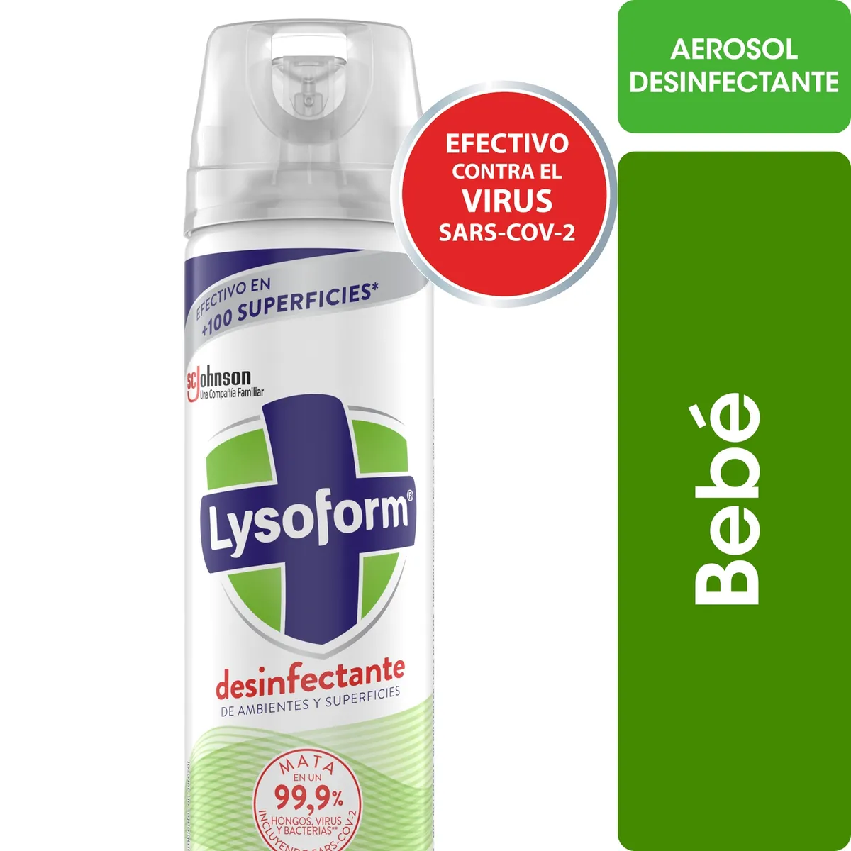 LYSOFORM - Desinfectante Aerosol de Ambientes y Elimina Olores Lysoform Bebé 360 ml
