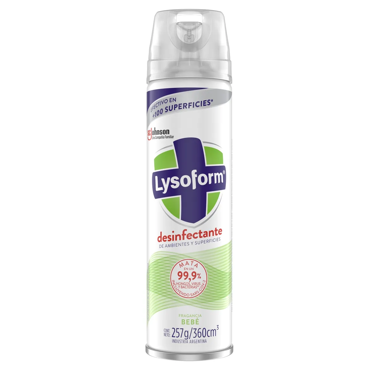 LYSOFORM - Desinfectante Aerosol de Ambientes y Elimina Olores Lysoform Bebé 360 ml