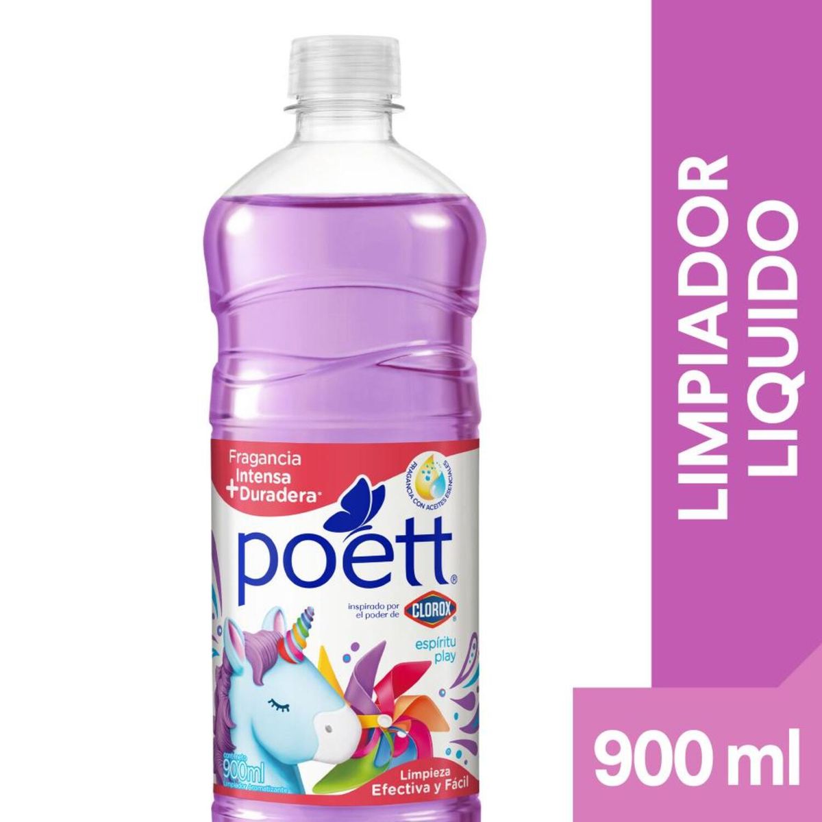 POETT - Limpiador Desinfectante de Pisos Poett Espíritu Play Botella 900 ml