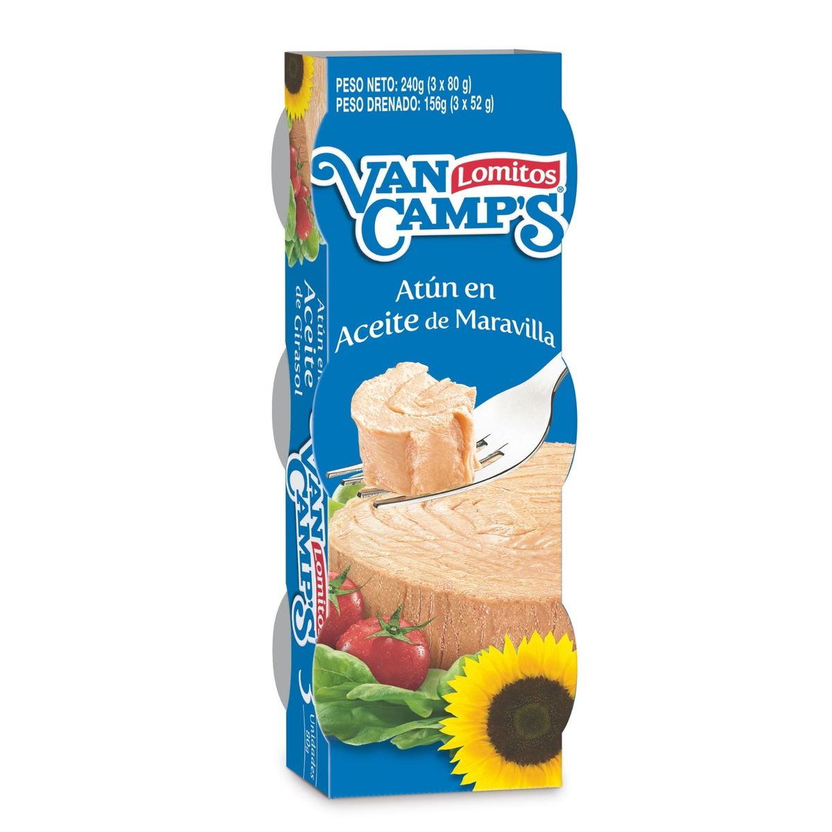 VAN CAMPS - Pack Atún en Aceite de Maravilla Van Camps 3 x 80 g