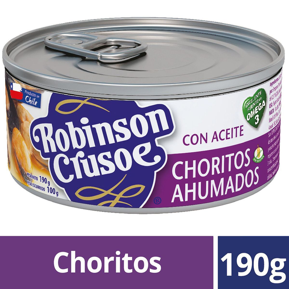 ROBINSON CRUSOE - Choritos Ahumados en Aceite