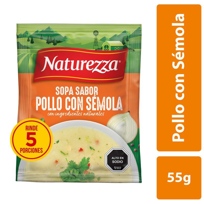 NATUREZZA - SOPAS POLLO SEMOLA NATUREZZA 55G UND