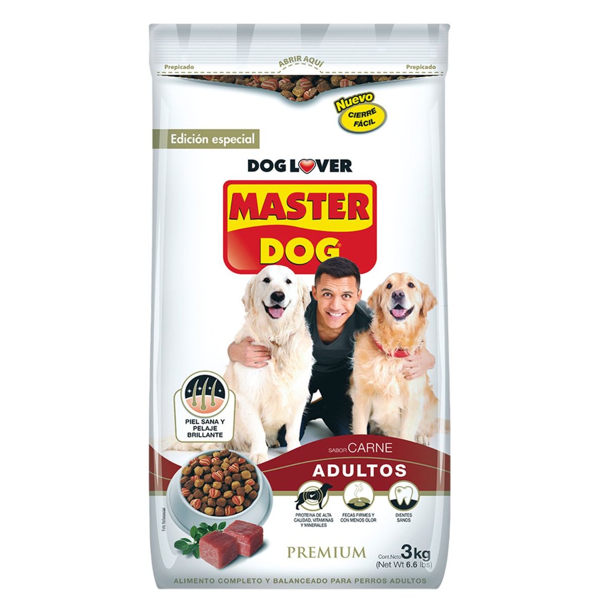 MASTER DOG - Alimento Seco para Perro Adulto Sabor Carne 3 Kg