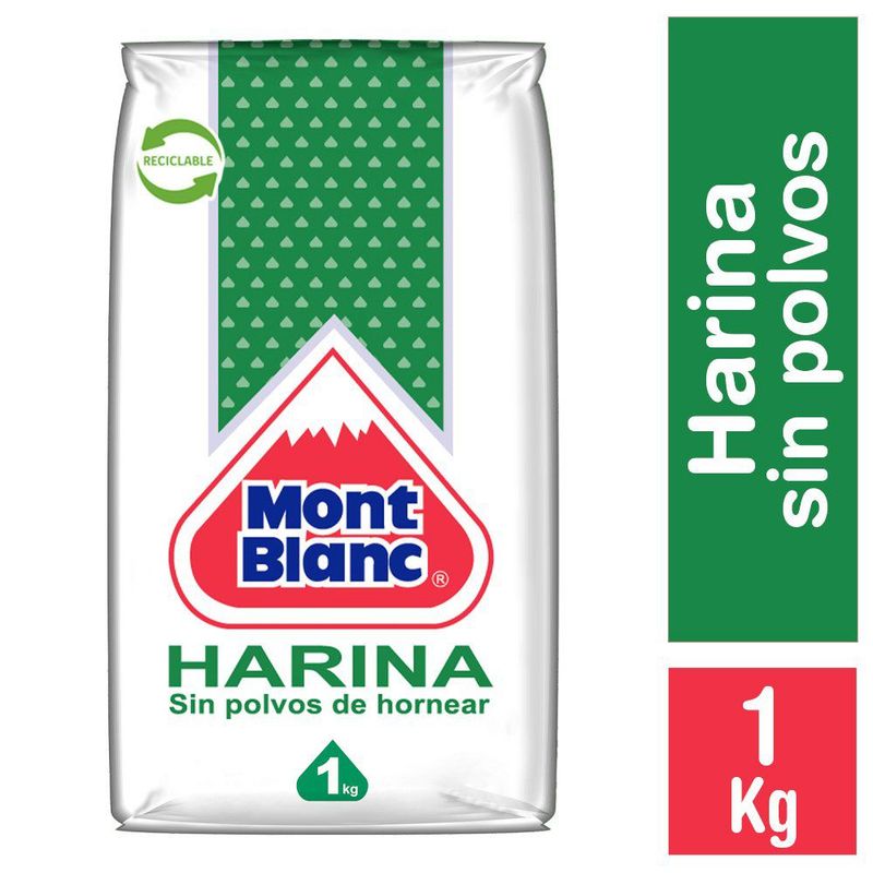 MONT BLANC - Harina de Trigo sin Polvo de Hornear Mont Blanc 1 Kg