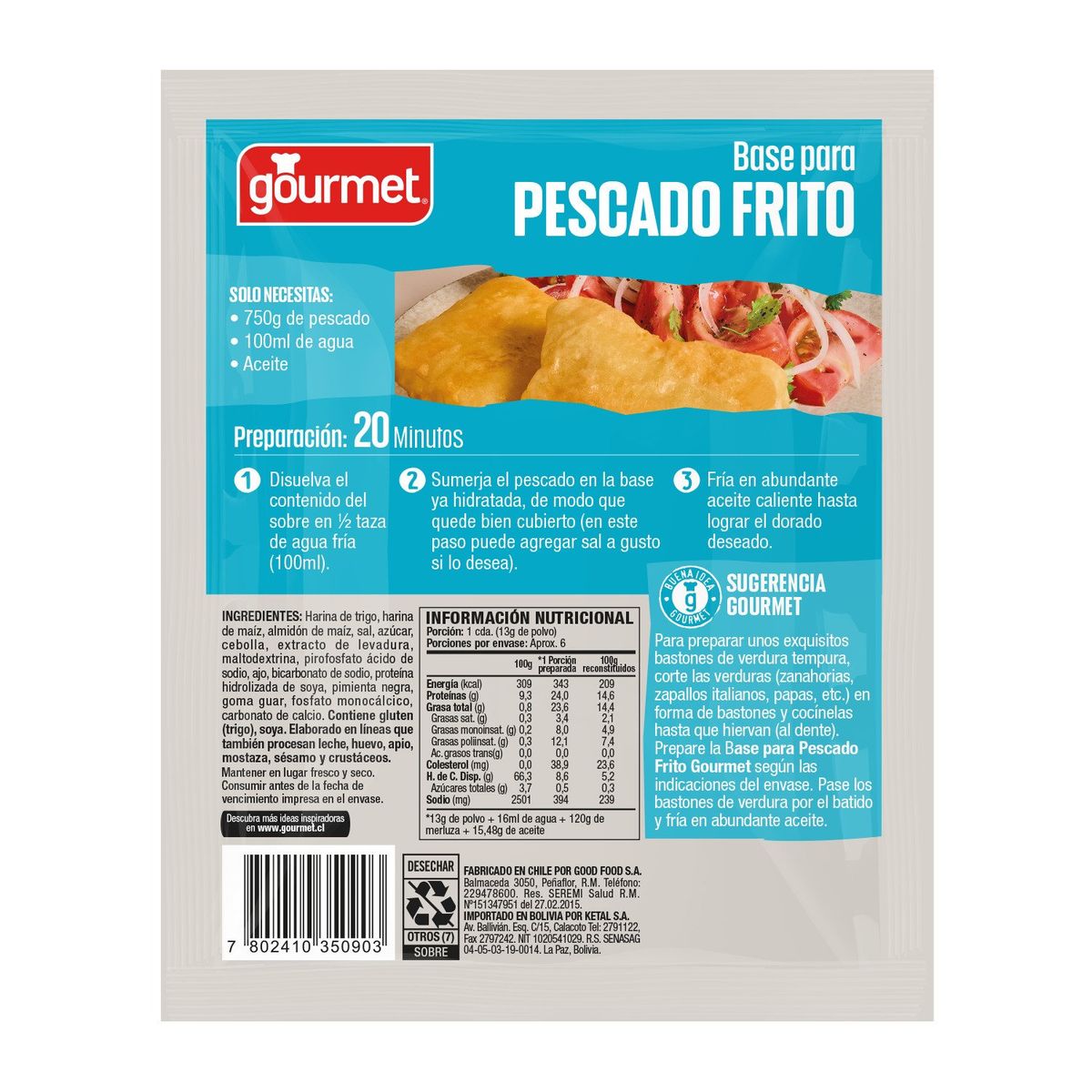 GOURMET - Base para Rebozar Pescado Frito Gourmet 80 g