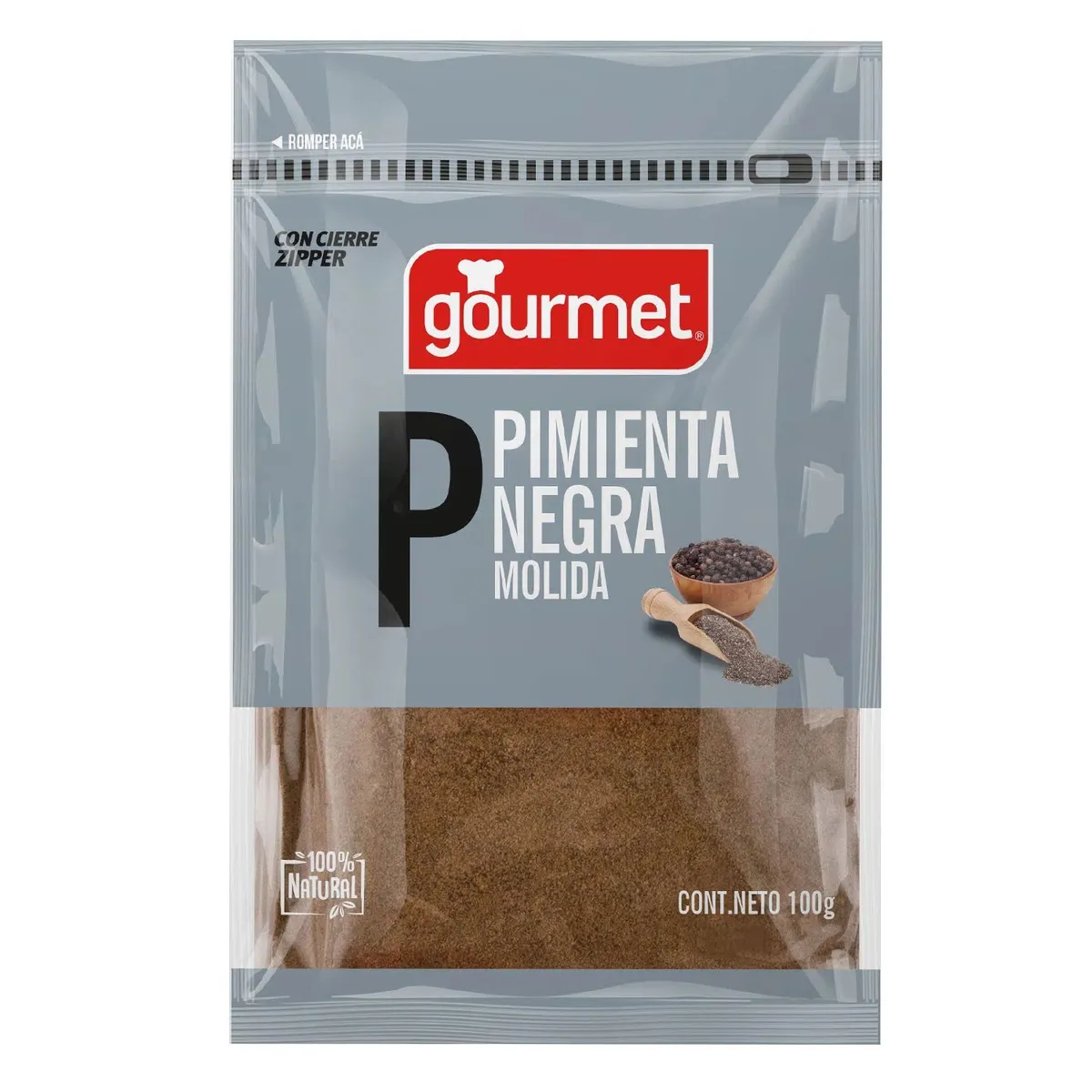 GOURMET - Pimienta Negra Molida Gourmet 100 g