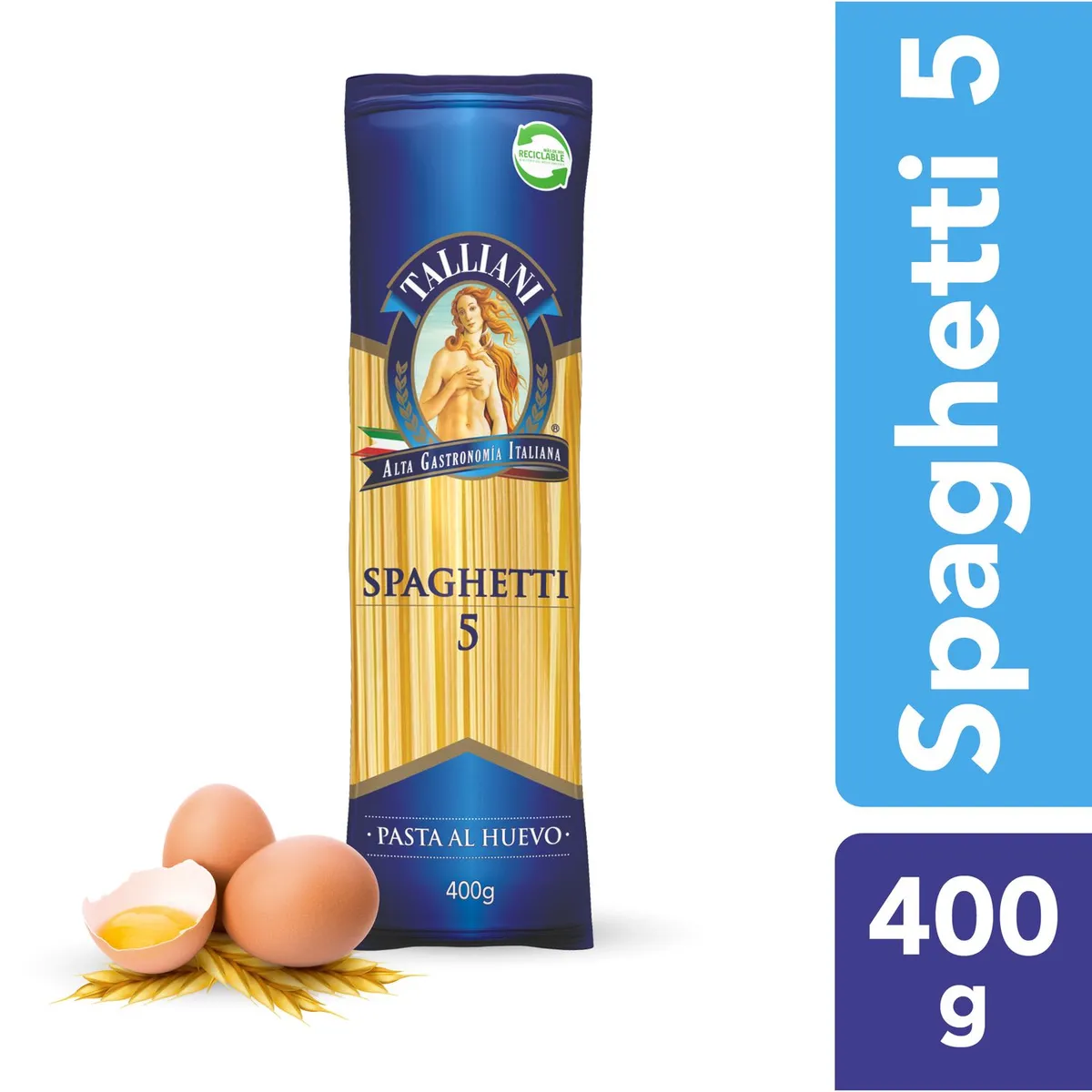TALLIANI - FIDEO SPAGHETTI 5 HUEVO 400 GRS. T