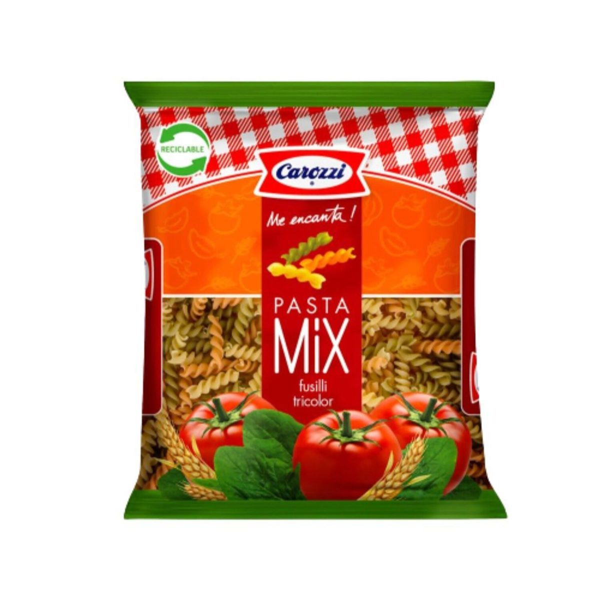 CAROZZI - Pasta Fusilli Mix Tricolor Carozzi 400 g