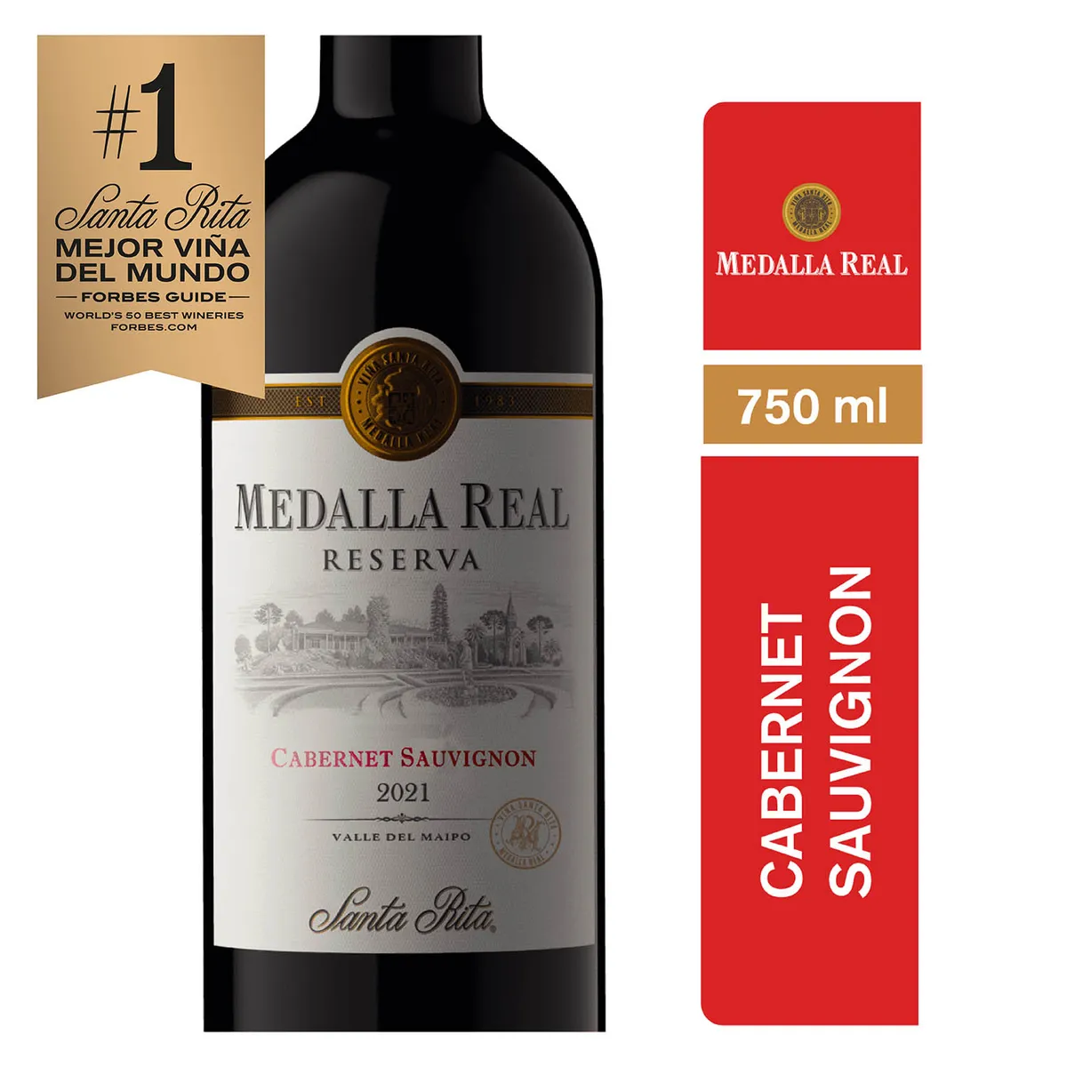MEDALLA REAL - Vino Tinto Cabernet Sauvignon Medalla Real Reserva 14° 750 cc