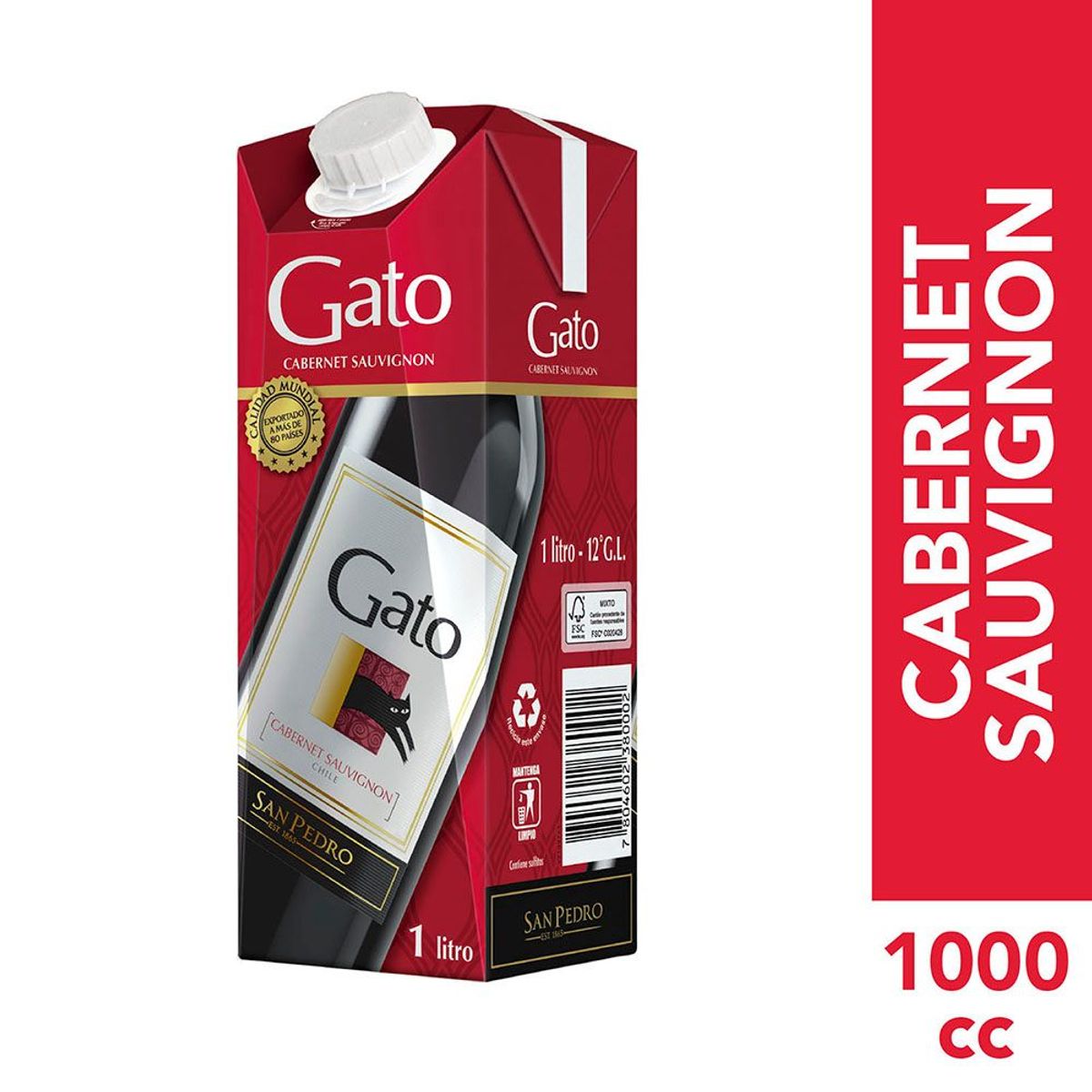 GATO - Vino Tinto Cabernet Sauvignon Cartón