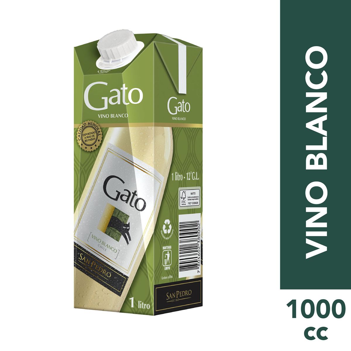 GATO - Vino Blanco Blanco Cartón