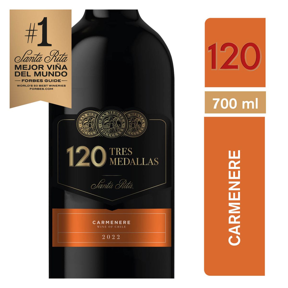 3 MEDALLAS - Vino Tinto Carmenere Varietal