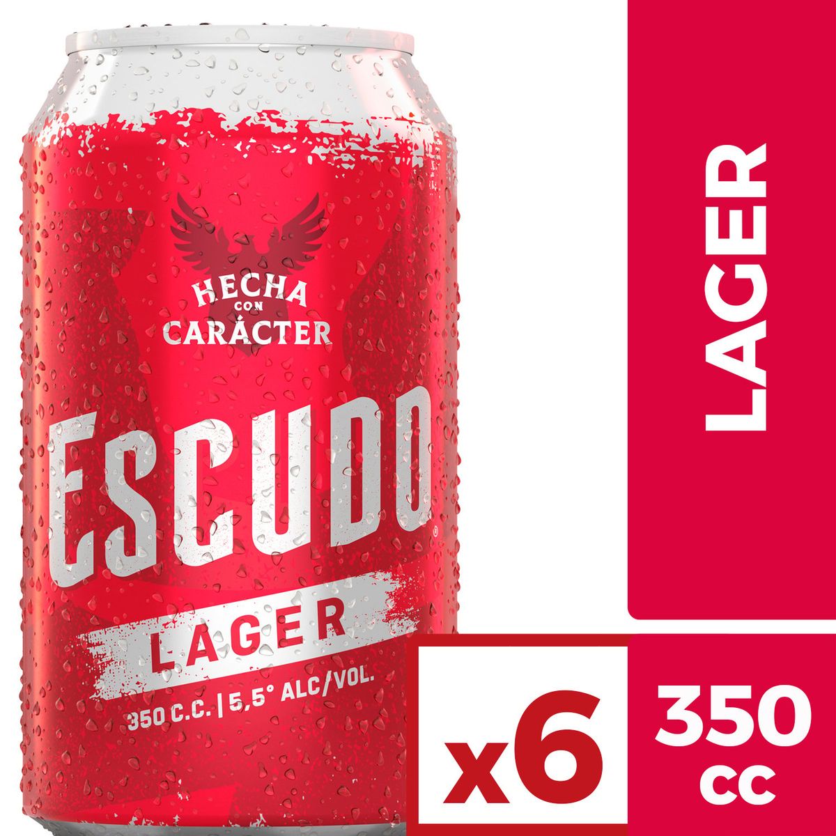 ESCUDO - Pack Cerveza 6x350 cc Lager Lata