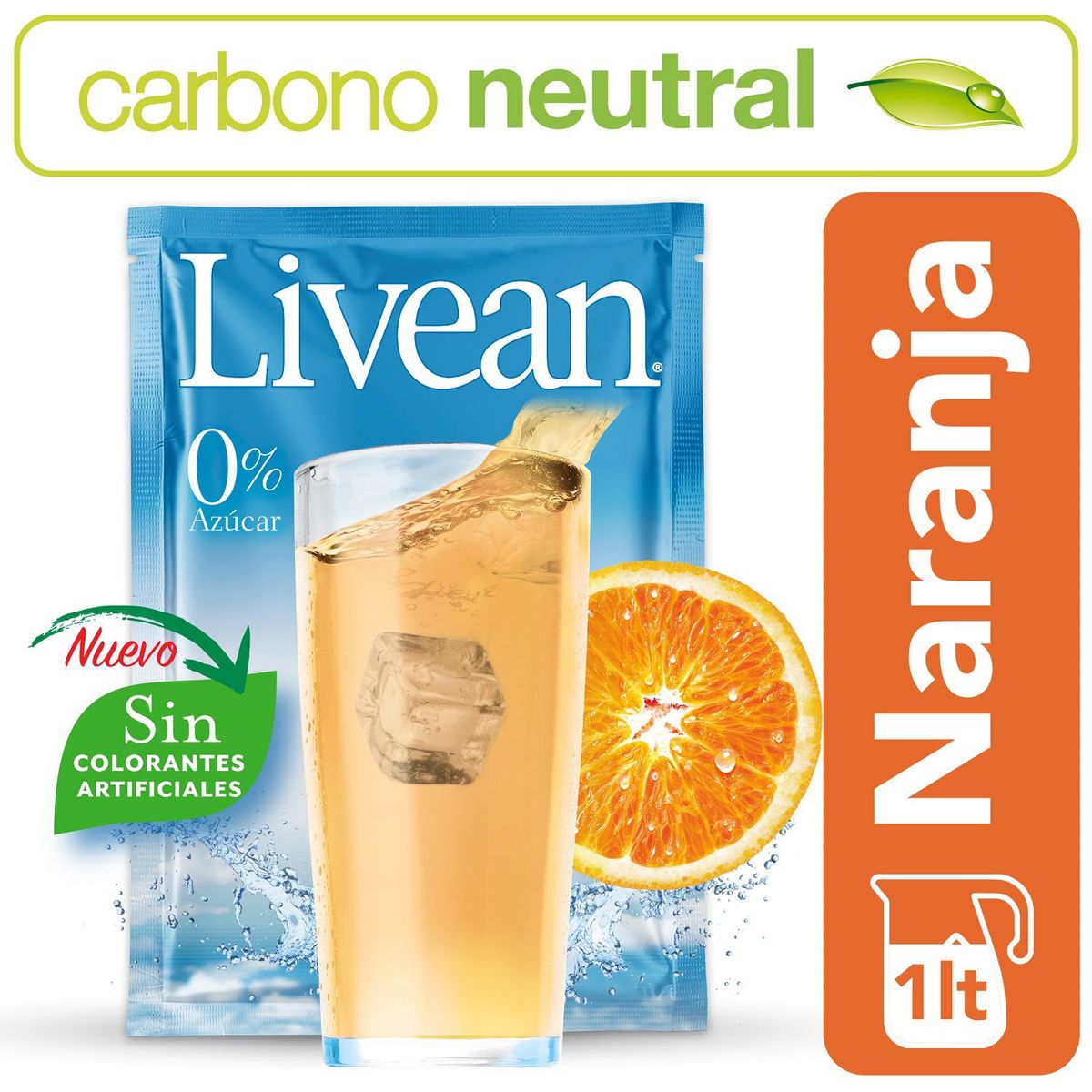 LIVEAN - Bebida Instantánea Sabor Naranja