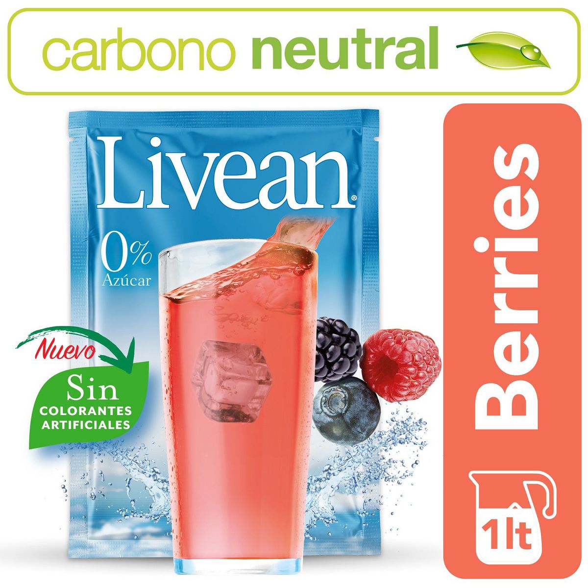 LIVEAN - Bebida Instantánea Sabor Berries