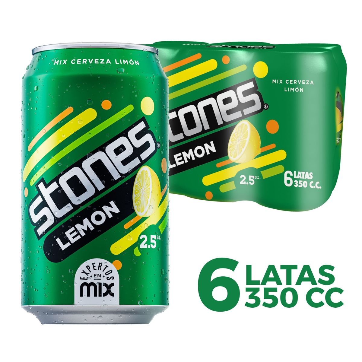 STONES - Pack Cervezas Stones Lemon 2.5° 6 x 350 ml